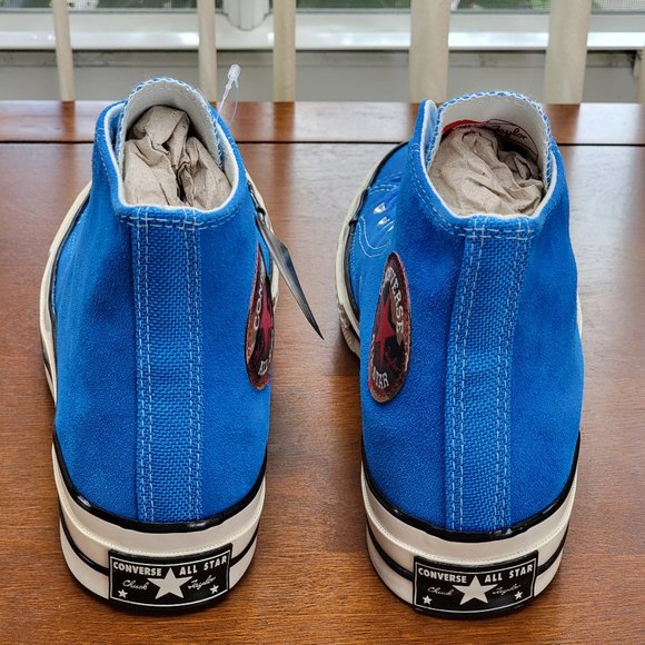 Converse Women's Chuck 70 Hi Suede 162370C Blue Hero/Black/Egret Size 6 - Picture 4 of 11